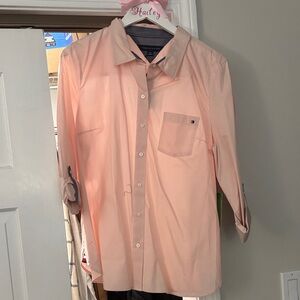 Tommy Hilfiger Men's Light Pink Button Down Shirt